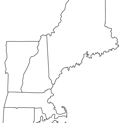 map of new england states blank